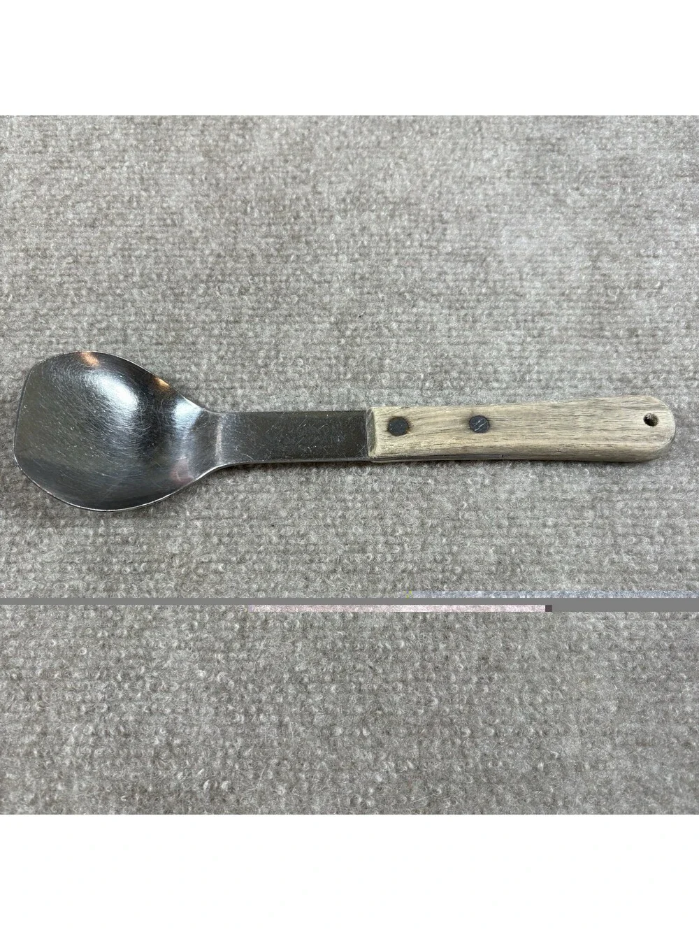 Vtg Vernon Ice Cream Spade Spoon Scoop Stainless w Wood Handle Vernon Co